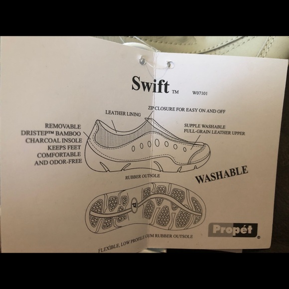 Propet 8 Wide 🆕 Washable Full Grain Leather Swift shoe zip closure washable - Picture 7 of 15